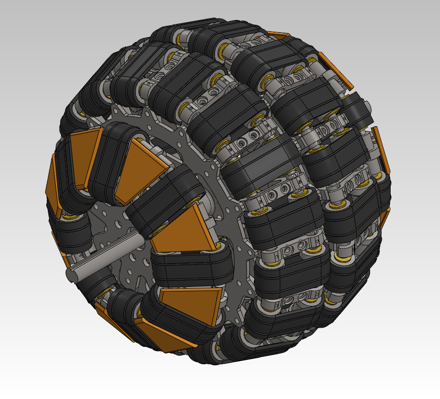 CAD of omniwheel prototype, isometric view
